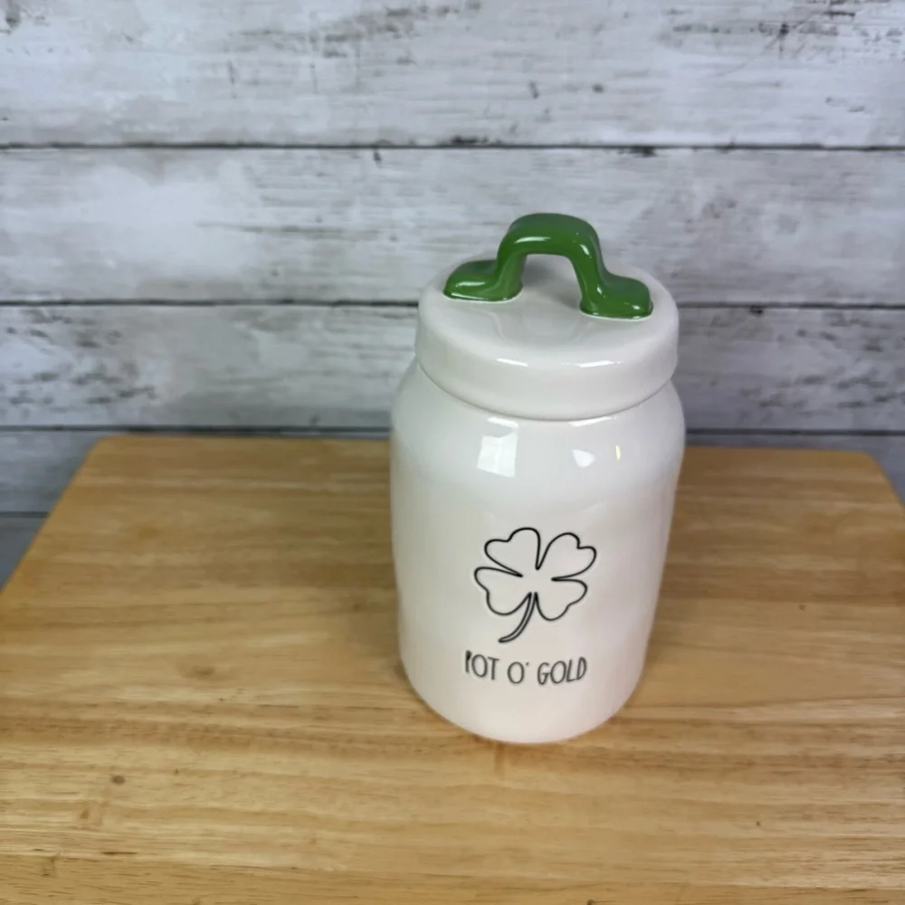 Rae Dunn Pot O Gold Ceramic Canister